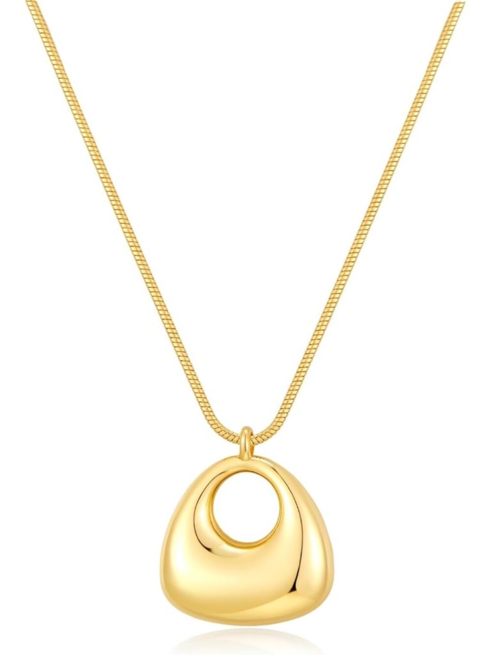 Stylish Chunky Gold Plated Pendant Necklace for Women - Trendy Fashion Jewelry